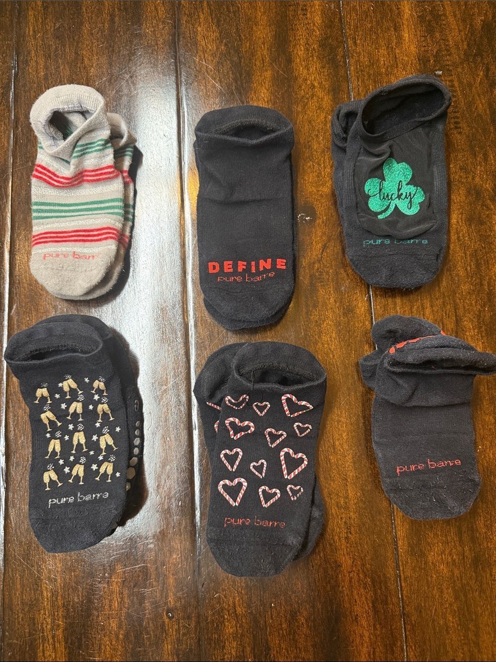 Pure Barre Women’s  Low-Cut Grip Socks - Black & Stripe Options Size Medium